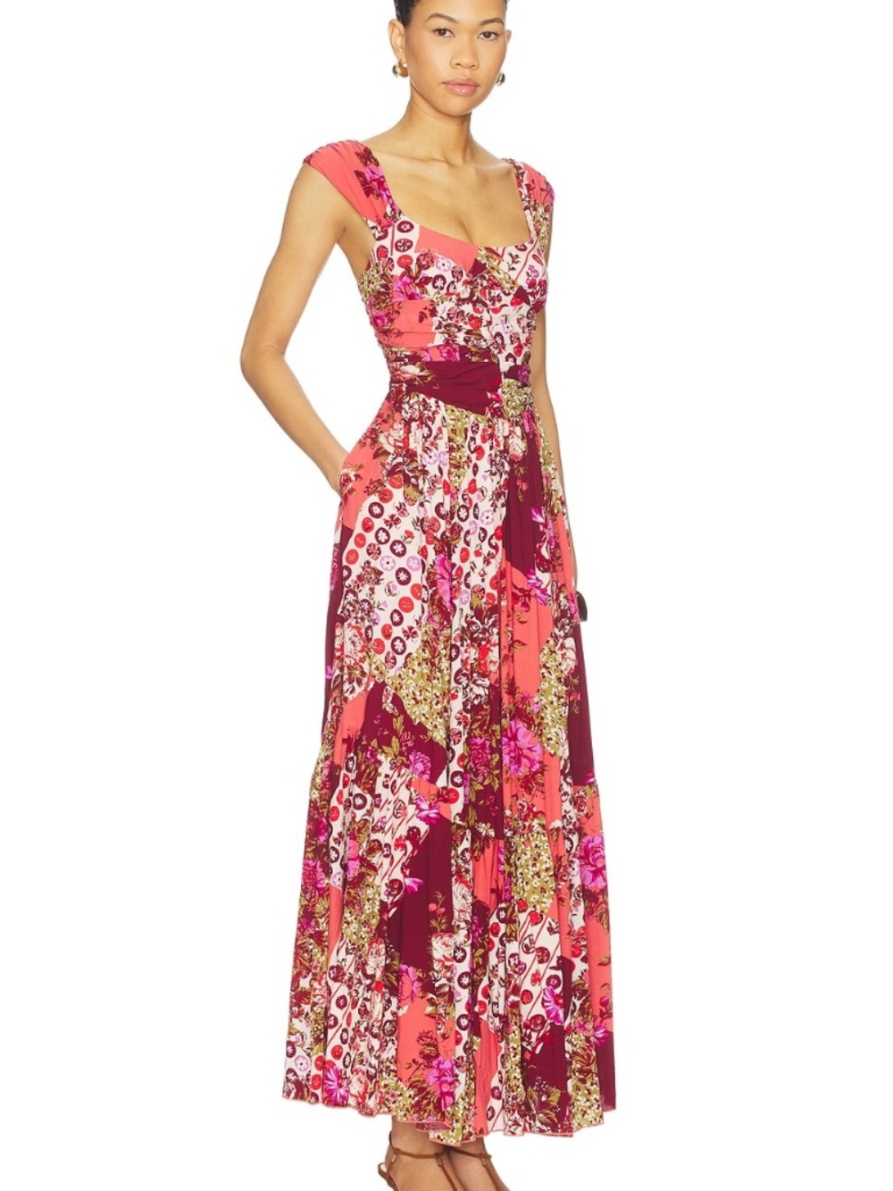 Free People Sasha Maxi Dress (color: strawberry, size: S) - Picture 3 of 6